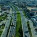 Aerial view of Lagos, Nigeria showing homes and roads