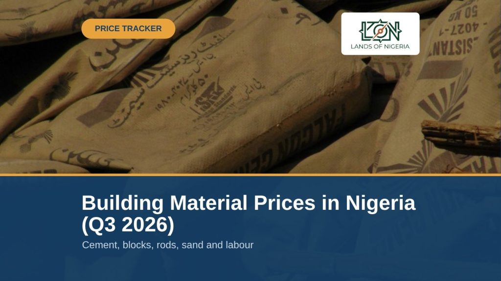 Building Material Prices in Nigeria (Q3 2026) — Lands of Nigeria price tracker cover