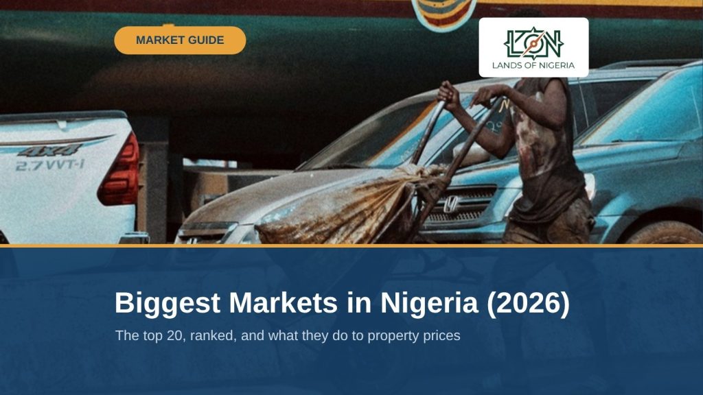 Biggest Markets in Nigeria (2026) — Lands of Nigeria market guide cover