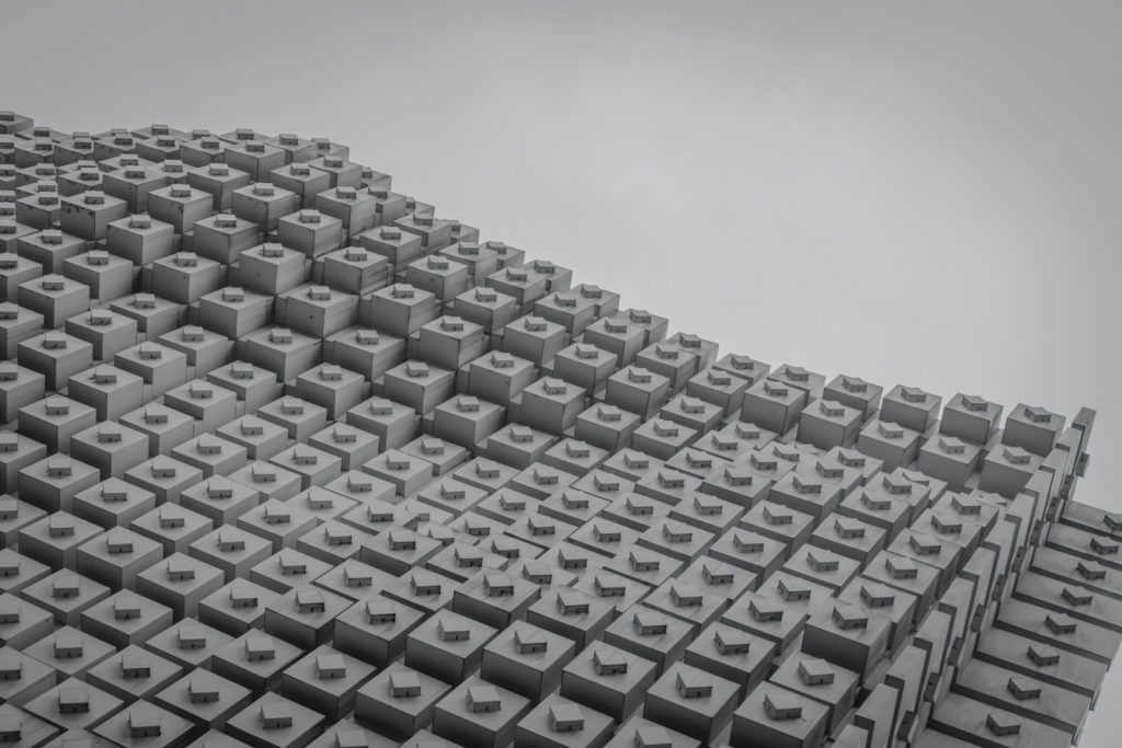 Concrete building blocks, used to estimate how many blocks build a 4-bedroom duplex in Nigeria