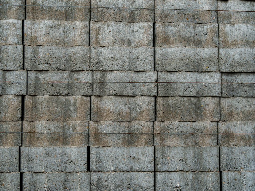A stack of concrete blocks, used to estimate how many blocks build a 5-bedroom duplex in Nigeria