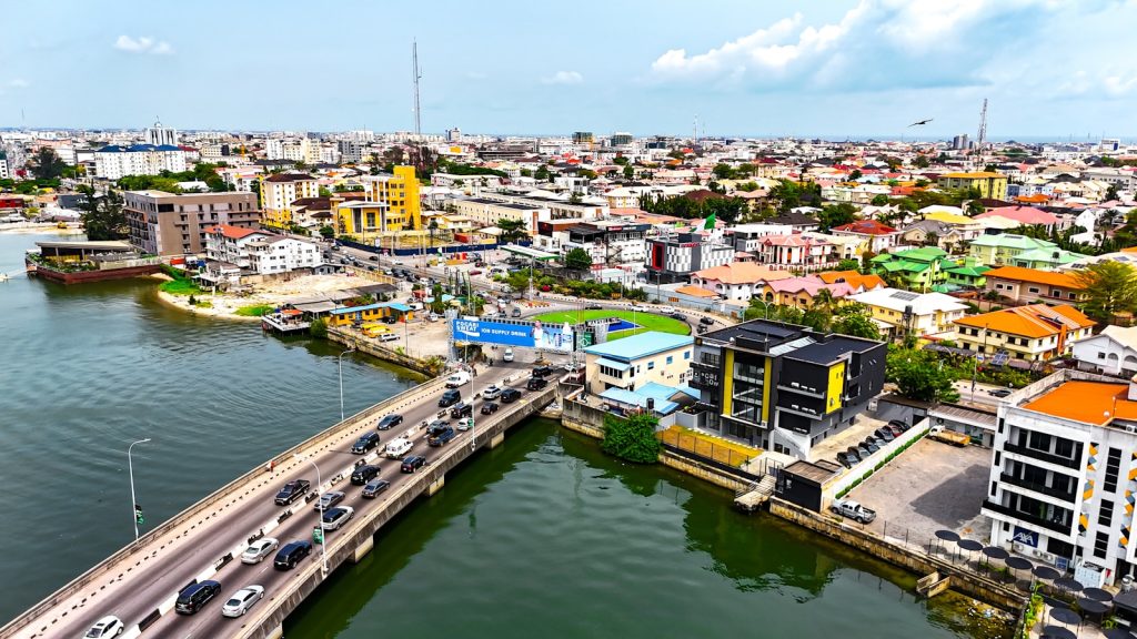Aerial view of the Lekki-Ikoyi Link Bridge in Lagos, illustrating infrastructure driving Nigerian real estate values in 2026