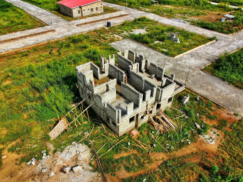 Aerial view of a housing estate in Ibadan, Nigeria, illustrating checks before buying an estate plot