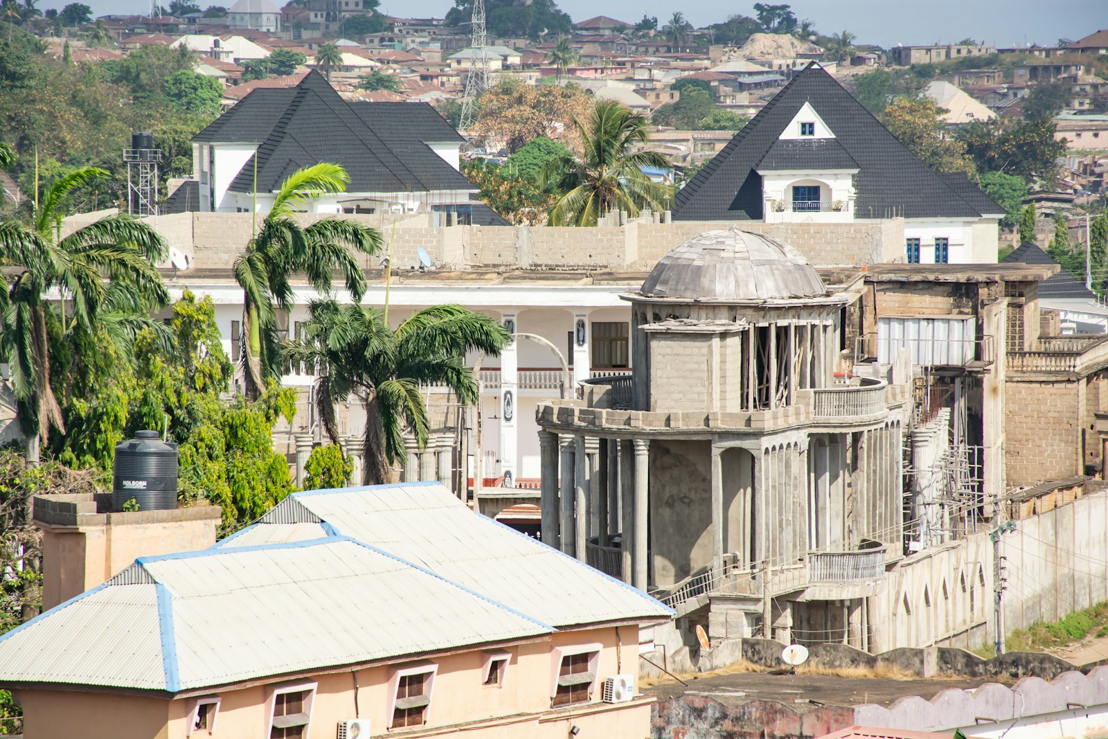 Residential neighbourhood in Nigeria, where diaspora buyers often rely on family to buy land