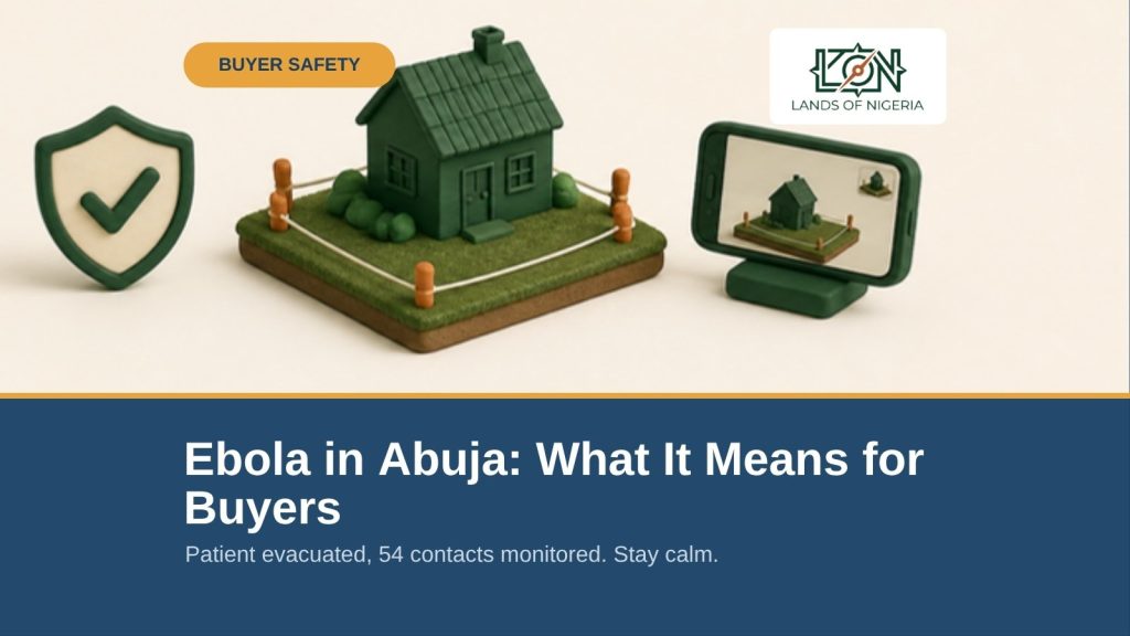 Ebola in Abuja (2026): What It Means for Property Buyers — Lands of Nigeria Buyer Safety cover (AI illustration)