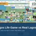 Lagos Life Game vs Real Lagos — Lands of Nigeria Rent Guide cover with gameplay map