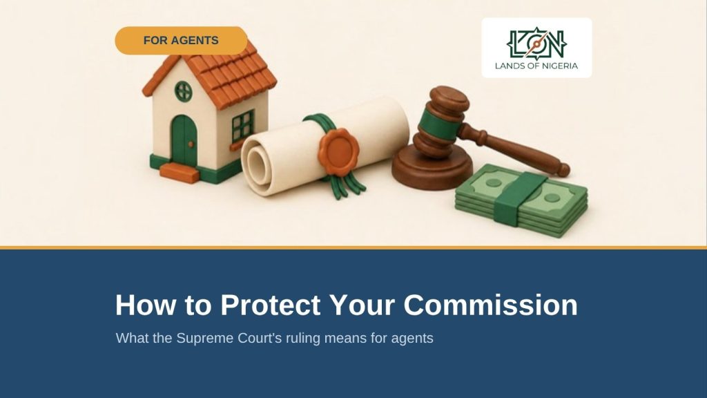 How to Protect Your Commission as an Estate Agent in Nigeria — Lands of Nigeria For Agents cover (AI illustration)